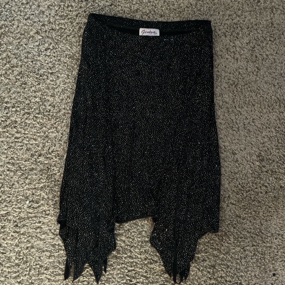 Geneva Asymmetrical Black Skirt